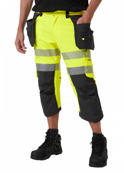 Pantaloni de lucru trei sferturi Helly Hansen ICU BRZ Construction Pirate CL1, galben/negru, C62 [3]