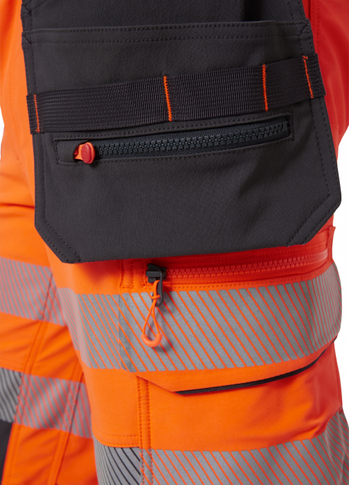Pantaloni de lucru trei sferturi Helly Hansen ICU BRZ Construction Pirate CL1, portocaliu/negru, C44 [5]
