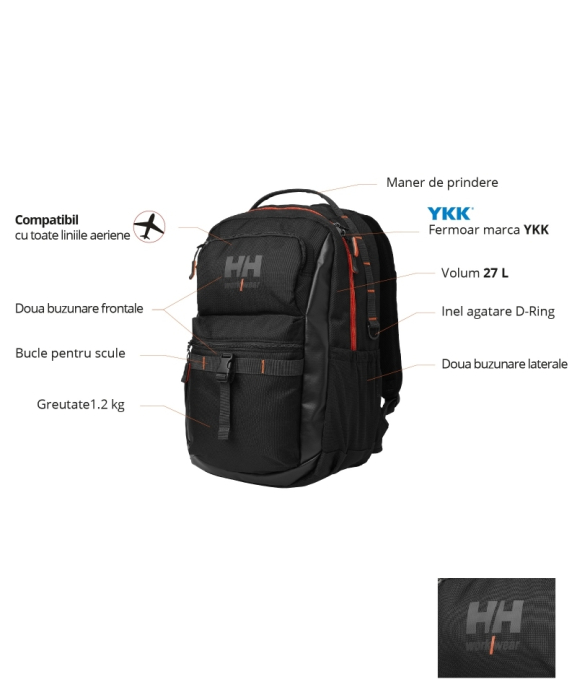 Rucsac Helly Hansen Workwear 27 litri, negru [12]