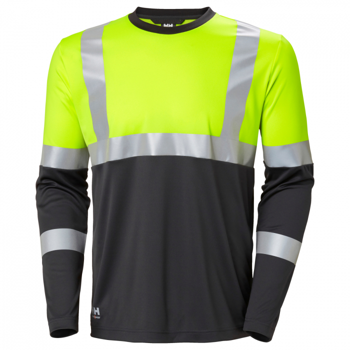 Tricou reflectorizant cu maneca lunga Helly Hansen Addvis CL1, galben/negru abanos, XS [1]