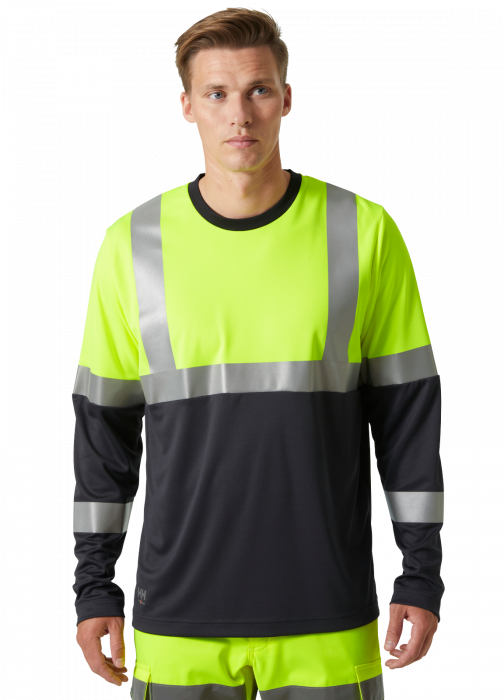 Tricou reflectorizant cu maneca lunga Helly Hansen Addvis CL1, galben/negru abanos, XS [3]