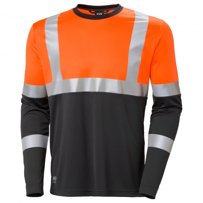 Tricou reflectorizant cu maneca lunga Helly Hansen Addvis CL1, portocaliu/negru abanos, 5XL [1]