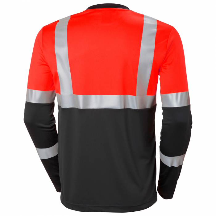 Tricou reflectorizant cu maneca lunga Helly Hansen Addvis CL1, rosu/negru abanos, L [2]