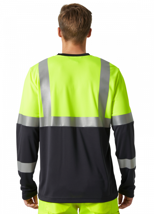 Tricou reflectorizant cu maneca lunga Helly Hansen Addvis CL1, galben/negru abanos, XS [4]
