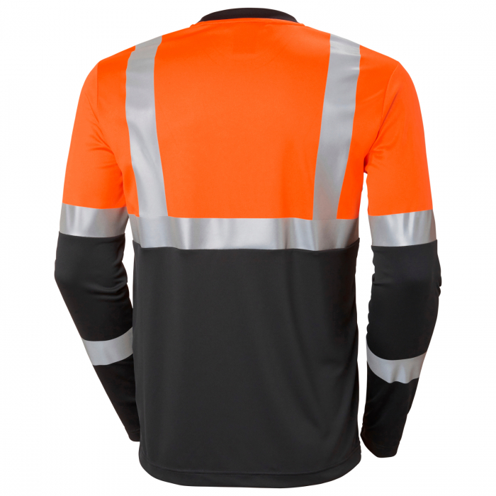 Tricou reflectorizant cu maneca lunga Helly Hansen Addvis CL1, portocaliu/negru abanos, 5XL [2]
