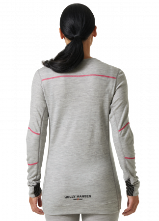 Bluza dama Helly Hansen Lifa Merino Base Layer Crewneck, gri deschis, XS [3]