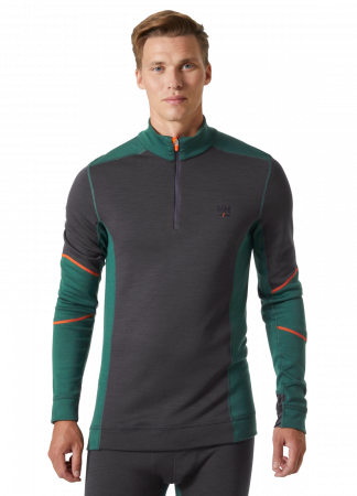 Bluza Helly Hansen Lifa Base Layer Merino Half Zip, verde/gri, XS [2]