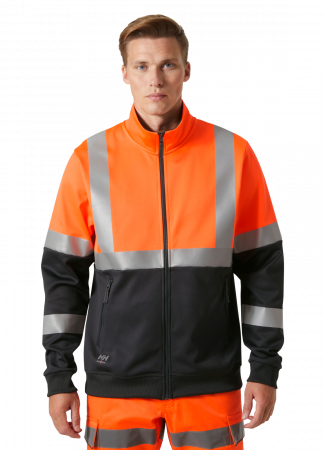 Bluza reflectorizanta Helly Hansen Addvis Zip CL1, portocaliu/negru abanos, 5XL [2]