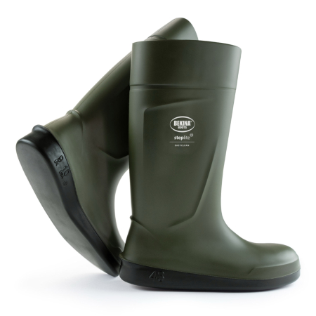 Cizme protectie - Cizme protectie Bekina Steplite EasyClean, O4 cu talpa plata, verde/negru