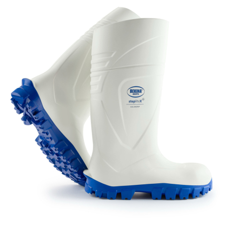 Cizme protectie Bekina StepliteX SolidGrip, S4, alb/albastru