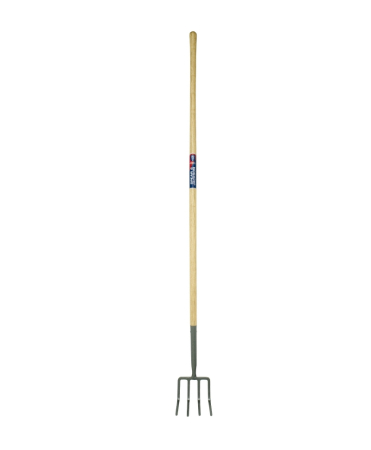Unelte specializate ferma - Furca compost cu 4 coarne otel carbon indoite, coada lemn, Spear & Jackson Neverbend Professional