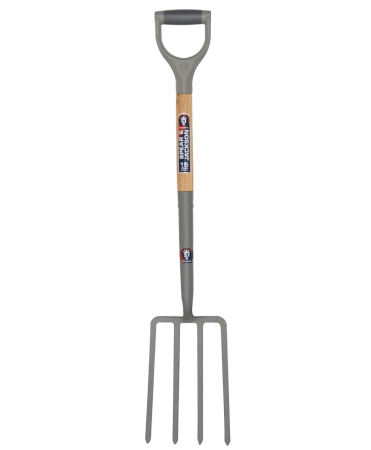 Unelte gradinarit - Furca sapat cu 4 coarne otel carbon, coada lemn, maner D plastic, Spear & Jackson Neverbend