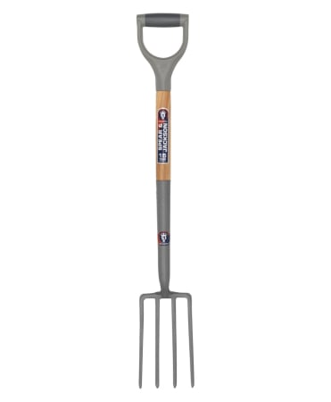 Scule si unelte - Furca sapat ingusta cu 4 coarne otel carbon, coada lemn, maner D plastic, Spear & Jackson Neverbend Carbon