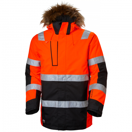 Geci - Geaca de iarna cu gluga imblanita Helly Hansen Alna Winter Parka, rosu/negru, S