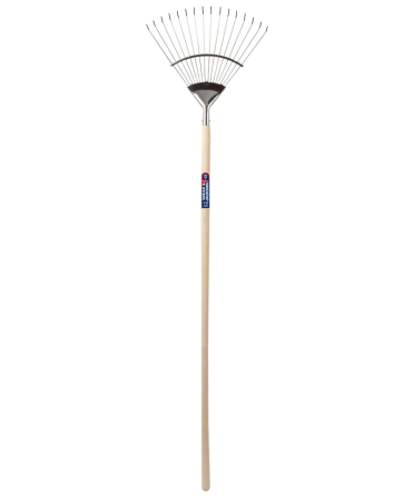 Furci si greble - Grebla tip evantai flexibila cu dinti din inox, coada lemn, Spear & Jackson Neverbend Stainless