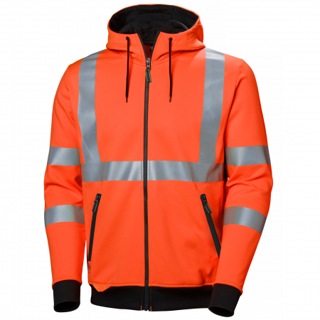 Bluze si hanorace - Hanorac reflectorizant cu gluga Helly Hansen Addvis Zip CL2, portocaliu, XS