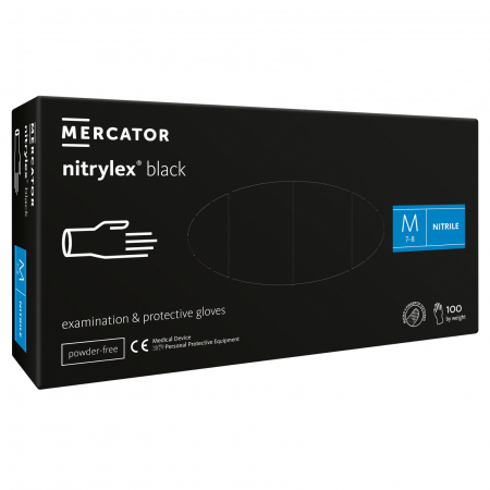 Accesorii echipamente protectie - Manusi nitril nepudrate Nitrylex Black, cutie 100 bucati