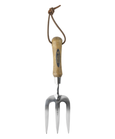 Scule si unelte - Mini furca gradinarit cu 3 coarne inox, coada lemn, Spear & Jackson Traditional Stainless