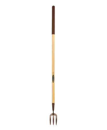 Furci si greble - Mini furca gradinarit cu 3 coarne otel carbon, coada lemn extralung, Spear & Jackson Elements