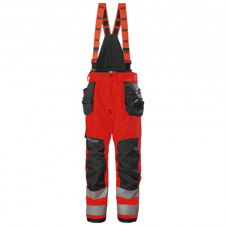 Echipamente lucru si protectie - Pantaloni de lucru cu bretele Helly Hansen Alna 2.0 Shell Construction, impermeabili, reflectorizanti, HVC2