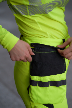 Pantaloni de lucru dama reflectorizanti Helly Hansen Luna Construction, CL2, galben/negru, C44 [10]