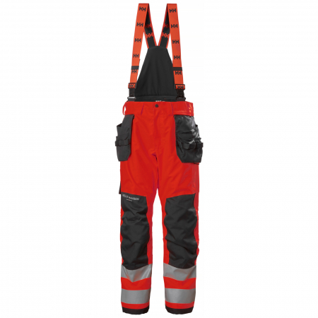 Pantaloni si salopete - Pantaloni de lucru de iarna, cu bretele, Helly Hansen Alna 2.0 Winter Construction, impermeabili, reflectorizanti, HVC2