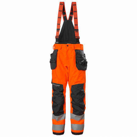 Pantaloni si salopete - Pantaloni de lucru de iarna, cu bretele, Helly Hansen Alna 2.0 Winter Construction, impermeabili, reflectorizanti, HVC2