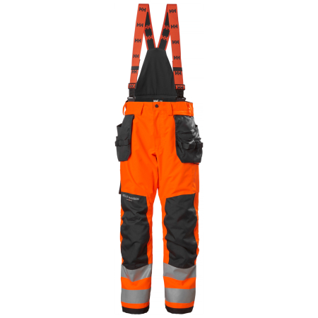 Pantaloni si salopete - Pantaloni de lucru reflectorizanti cu bretele Helly Hansen Alna 2.0 Shell Construction Pant CL2