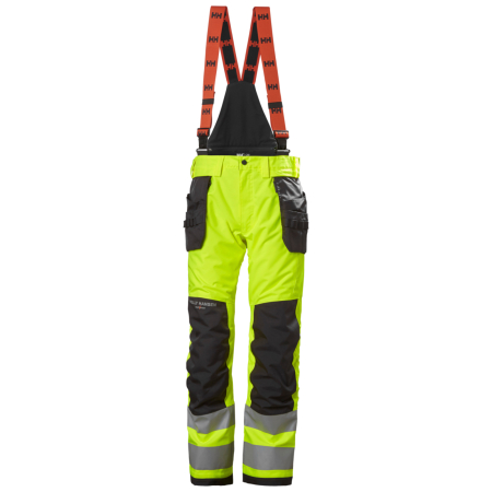 Pantaloni si salopete - Pantaloni de lucru reflectorizanti cu bretele Helly Hansen Alna 2.0 Winter Construction Pant CL2