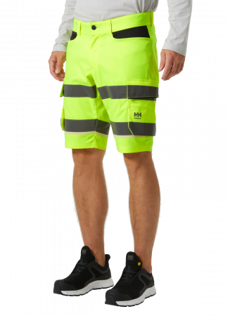Pantaloni de lucru reflectorizanti scurti Helly Hansen UC-ME Cargo CL1, galben/negru, C44 [2]