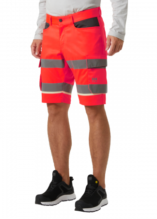 Pantaloni de lucru reflectorizanti scurti Helly Hansen UC-ME Cargo CL1, rosu/negru, C66 [2]