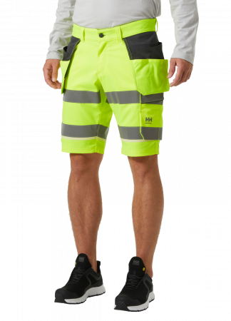 Pantaloni de lucru reflectorizanti scurti Helly Hansen UC-ME Construction CL1, galben/negru, C74 [2]