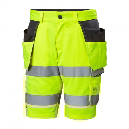 Pantaloni si salopete - Pantaloni de lucru reflectorizanti scurti Helly Hansen UC-ME Construction CL1, galben/negru, C74