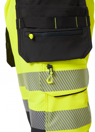 Pantaloni de lucru trei sferturi Helly Hansen ICU BRZ Construction Pirate CL1, galben/negru, C54 [4]