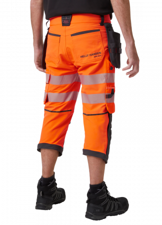 Pantaloni de lucru trei sferturi Helly Hansen ICU BRZ Construction Pirate CL1, portocaliu/negru, C44 [3]