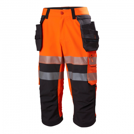 Pantaloni si salopete - Pantaloni de lucru trei sferturi Helly Hansen ICU BRZ Construction Pirate CL1, portocaliu/negru, C44