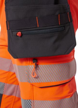 Pantaloni de lucru trei sferturi Helly Hansen ICU BRZ Construction Pirate CL1, portocaliu/negru, C44 [4]