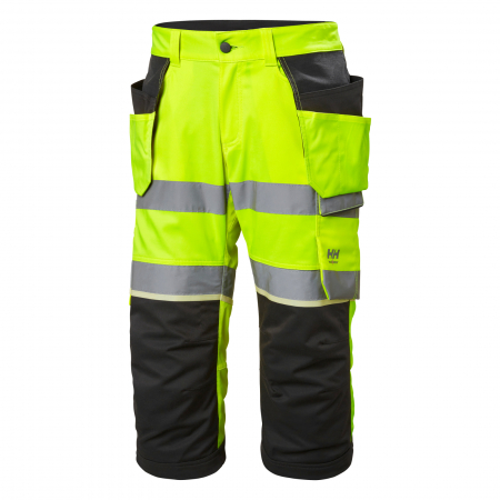 Pantaloni si salopete - Pantaloni de lucru trei sferturi reflectorizanti Helly Hansen UC-ME Pirate CL1, galben/negru