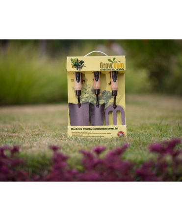 Set gradinarit cadou cu trei piese cu lame otel carbon vopsite, manere lemn, Spear & Jackson Elements [5]