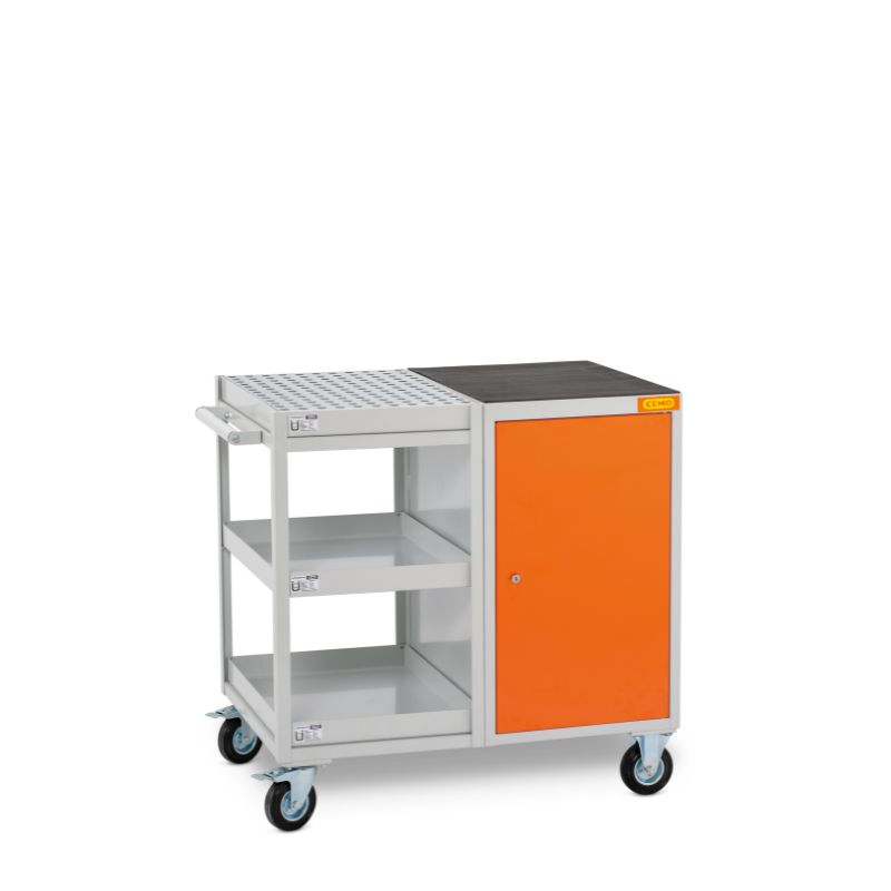 Carucior de atelier cu 3 tavi de colectare, 1 compartiment si 1 covoras antiderapant [1]