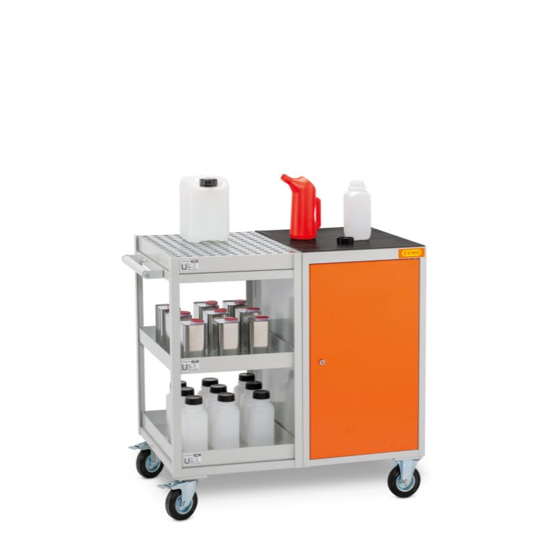 Carucior de atelier cu 3 tavi de colectare, 1 compartiment si 1 covoras antiderapant [2]