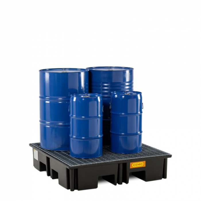 Cuva retentie din PE cu gratar din otel, volum 220 litri, 123x123x26 cm [3]