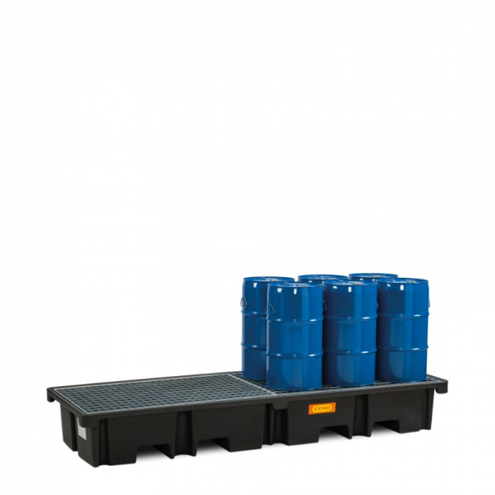 Cuva retentie din PE cu gratar din otel, volum 425 litri, 242x88x36 cm [2]