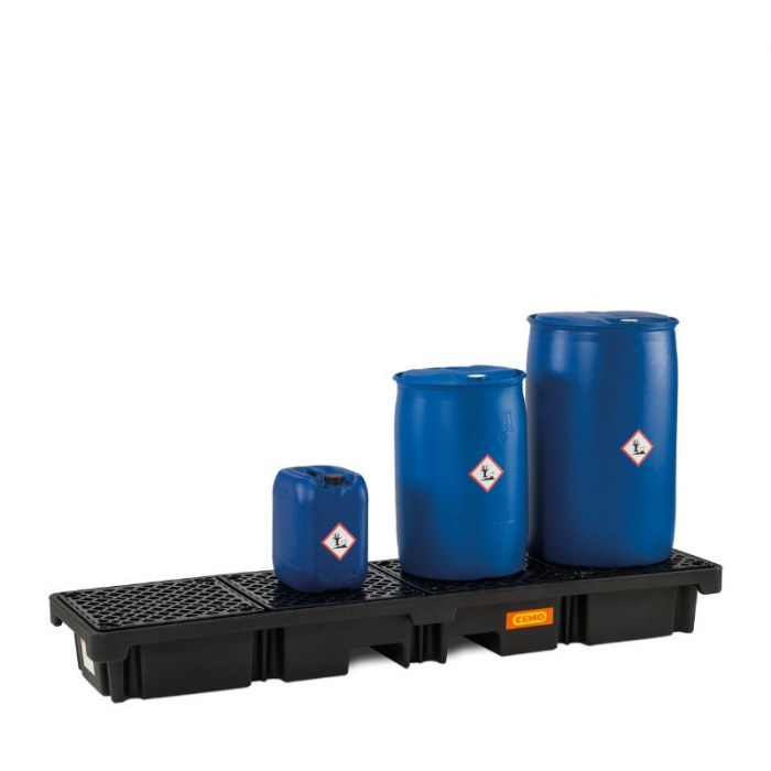 Cuva de retentie din PE cu gratar, volum 215 litri, 245x66x26 cm [2]