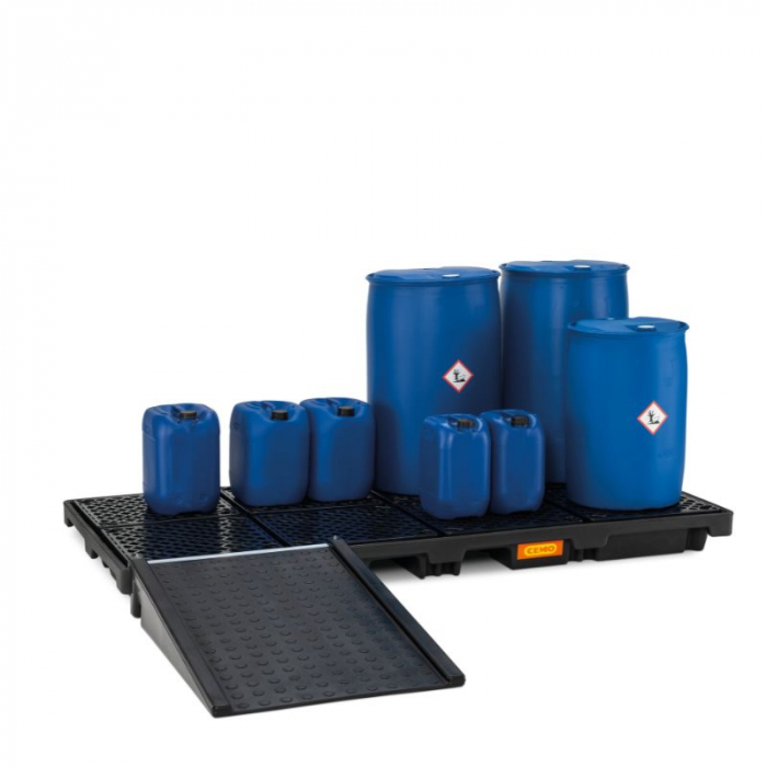 Cuva de retentie din PE cu gratar, volum 270 litri, 248x128x18 cm [4]