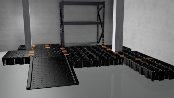 Cuva de retentie din PE cu gratar,  volum 35 l, 80x40x18 cm [2]