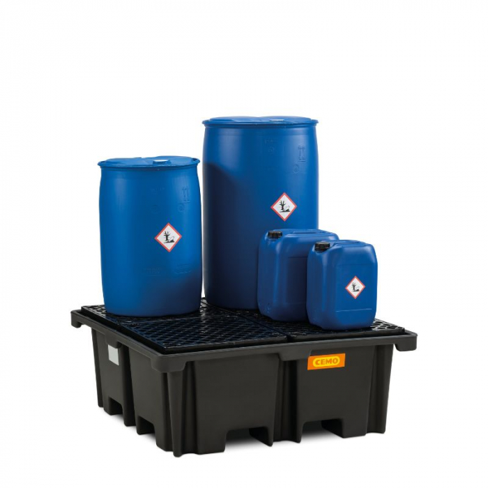 Cuva de retentie din PE cu gratar, volum 400 litri, 129x129x50 cm [2]