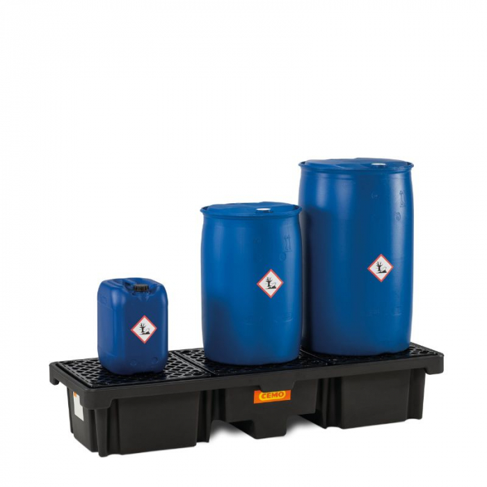 Cuva de retentie din PE cu gratar, volum 215 litri, 186x66x33 cm [2]