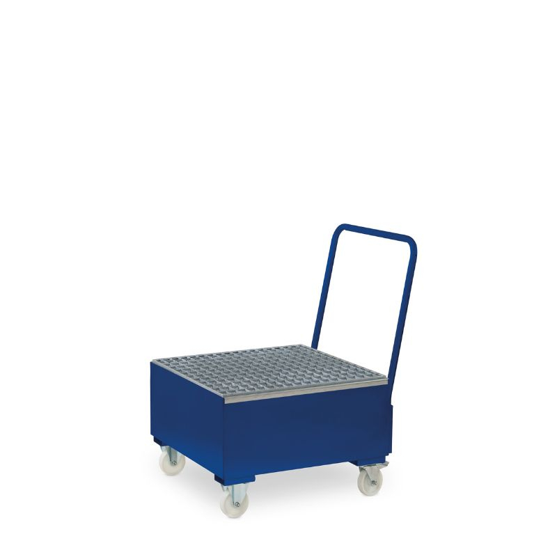 Cuva de retentie metalica, cu gratar, pe roti, volum 205 l, 98x81x113 cm [1]