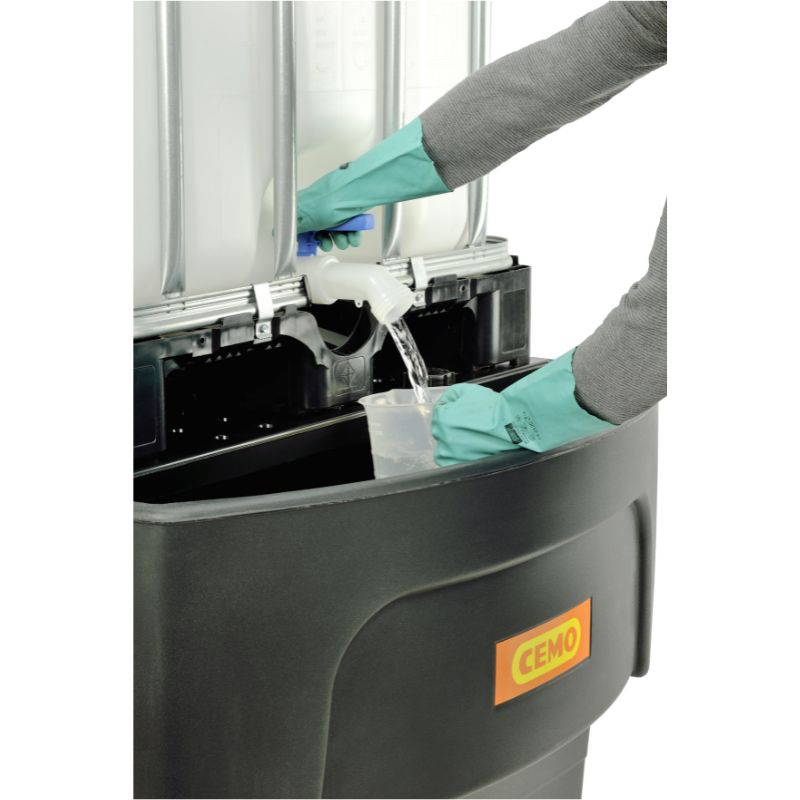 Cuva retentie din PE cu spatiu de umplere, cu gratar, pentru IBC, volum 1100 litri, 162x117x85 cm [4]